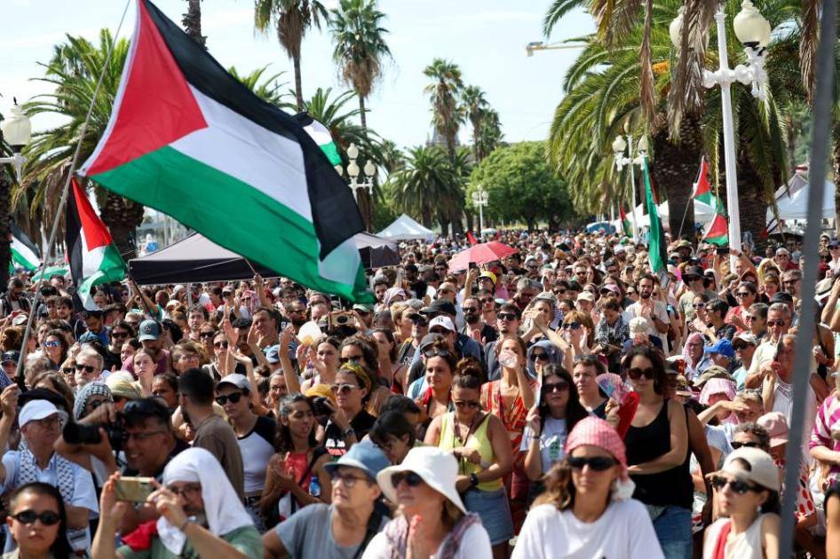 الآلاف يتظاهرون تضامناً مع غزة على هامش مهرجان البندقية السينمائي