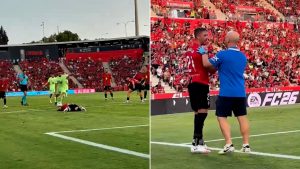 شاهد.. هدف توريس في مباراة برشلونة ومايوركا يثير الجدل
