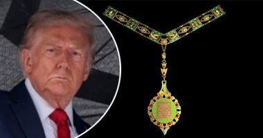 قلادة النيل أرفع الأوسمة المصرية.. تم تأسيسها عام 1915.. مصنوعة من الذهب أو الفضة المذهبة.. وترمز إلى الحماية من الشرور والخير والثراء والدوام.. والرئيس الأمريكى الأسبق كارتر سبق ترامب فى الحصول عليها