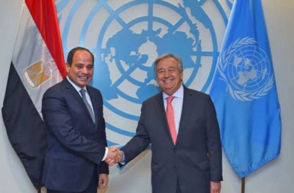 السيسي وغوتيريش يبحثان وقف الحرب وإعادة إعمار غزة